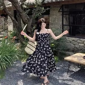 여자 끈나시 백리스 밴딩 플라워 원피스 (KYR-WFIYW1N)