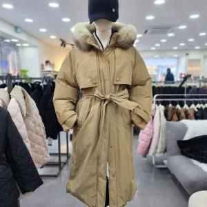 꼼빠니아야상 후드 롱 덕 패딩 150 HI