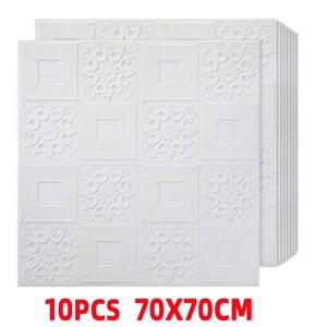 10pcs 3D 거품 지붕 천장 홈 방수 스티커 접착 패널 자기 인테리어