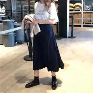 ( )G56981 누박 기계 주름 롱 스커트 치마 봄 가을 겨울