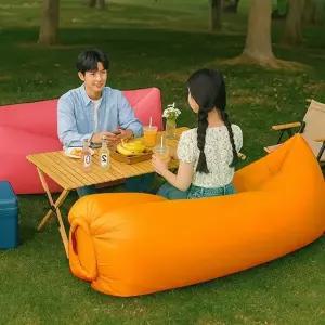 헬프그린 캠핑 에어 소파 도서관 카페 빈백 휴대용 간편 파우치 해먹 매트리스