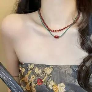 [콩심팥심]원석목걸이 인기 (사러왕)최신상 심플한 비즈목걸이