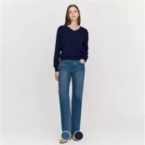 지오다노 여성 간절기 일자핏 스트레이트 워싱 청바지 데님 415954 354615