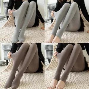 패션 골지 복부를 잡아주는 하이웨스트 스타일 기모 레깅스스타킹 타이즈 겨울 페이크 니트 검정 커피 팬티