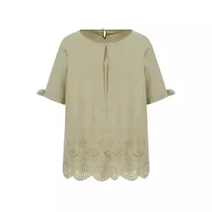 [올리비아하슬러] 자수 펀칭 오버핏 블라우스_OHEMBL904