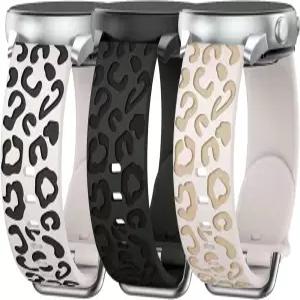 삼성 갤럭시 워치 8 40mm/44mm/클래식 46mm 2025와 호환되는 레오파드 각인 밴드 3팩 워치8/클래식 남성
