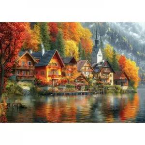 퍼즐2000피스 호숫가 마을의 만추 미니 직소퍼즐 2000피스 직소퍼즐2000