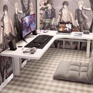 ㄱ자형 좌식 책상 대학생 코너 테이블 컴퓨터 낮은 기역자