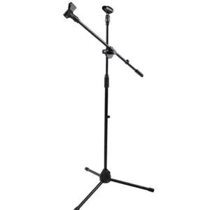 조절형 마이크 스탠드 휴대용 접이식 조절형 마이크 스탠드 녹음실 라이브 유튜브 2단 삼각대 유선