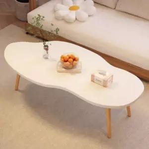 물결형 원목 거실 테이블 북유럽 소파테이블 미니 좌식 인테리어 티테이블