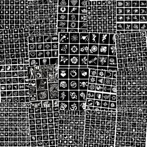 스텐실 도안 템플릿 필름 용 761개 임시 문신 세트 20장 얼굴 및 몸 페인팅 헤나 키트 소녀와 소년용 글리