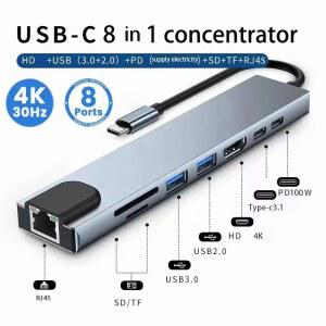 아이폰sd카드리더기 USB 타입 허브 4K HDMI 어댑터 RJ45 SD TF 카드 리더기 PD 고속 충전 노트북 컴퓨터 포트 허브 PC용 in