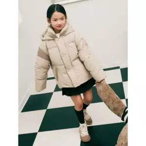 beanpolekids1 하이넥 후드 덕다운 푸퍼 숏패딩 베이지 (BI4938U05A)