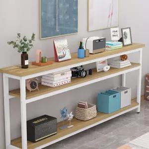 좁고 긴 테이블 폭좁은테이블 좁고긴 틈새 2단 사이드 선반