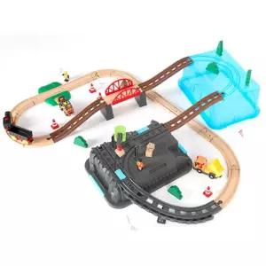 유아 공사장통과 다이나믹 원목레일 기차놀이 유아선물 3살장난감 3세