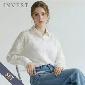 [인베스트] 플라워 샤이닝 롱 블라우스+나시 세트_IN6S1BL5271