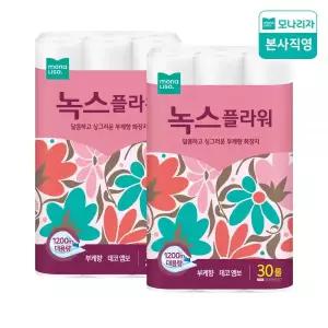 모나리자 2겹 화장지 플라워 화장실용 40M 30롤 2개 MNS