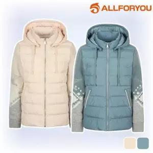 [하프클럽/올포유]올포유 경량패딩 후드집업 니트 오리털  점퍼 여성