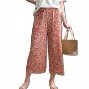 꽃바지 8부 여름 휴양지 블라우스 바지 꽃무늬바지 할머니바지 찰랑바지 아이스팬츠