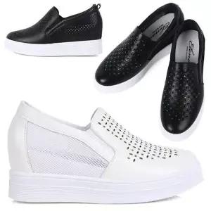 망사 FR626804 여성 추천 키높이 6cm 꾸안꾸 웨지힐 스니커즈