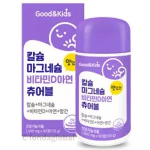 [하프클럽/기타]내츄럴플러스 굿앤키즈 어린이 칼슘 츄어블 90정