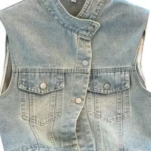 바이픽 여성 연청 여름 청조끼 하이웨스트 부츠컷