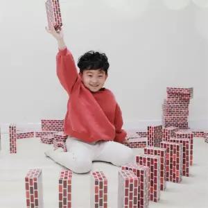 집만들기 쌓기놀이 벽돌모양 종이블록50P 창의력 성탄절