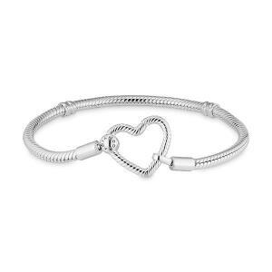 여성 모먼트 하트 클로저 스네이크 체인 실버 팔찌(599539C00)