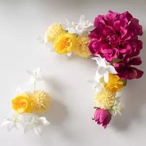 다알리아 성묘 리스 조화 꽃 15cm 납골당 산소 봉안당 추모 장식 꾸미기 수목