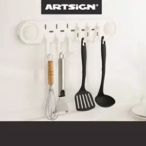 고품질 B포인트 고리후크 6구 주방용품 소품걸이 백색 욕실수납 수건걸이 주방걸이 소품받침대 WFHU4PX