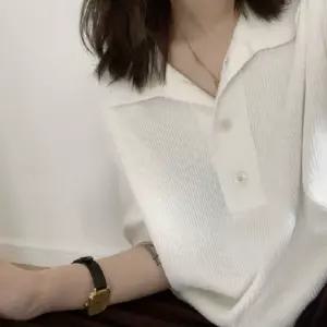 빅 사이즈 여름 반팔 루즈핏 카라 니트티셔츠