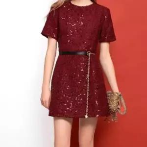 여성 사무실 패션 메탈 포인트 블랙 허리 체인 벨트