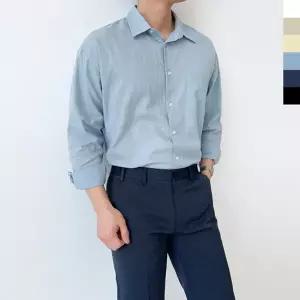 블레오 남자 린넨 캐주얼 오버핏 셔츠 DM26010818