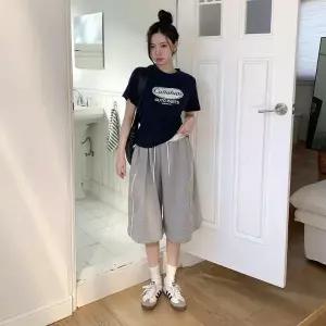 [다잇템] 여자 클래식 트랙수트 고무줄 와이드핏 반바지