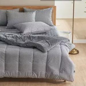 [골드스마일]체크체크 이불패드세트 Q 그레이 퀸 밍크극세사