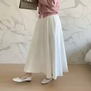 여성 하이웨스트 A라인 롱 스커트 뒷밴드 치마