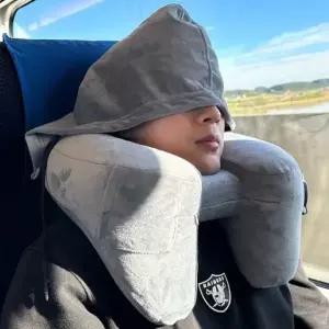 휴대용 여행용 기내용 차량용 에어 목베개 쿠션 H형