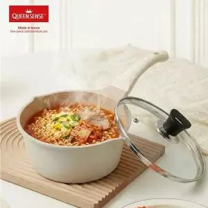 퀸센스 통주물 인덕션 편수 냄비 18cm