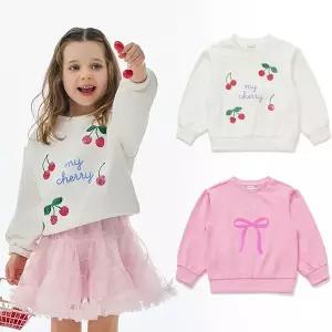 [래핑차일드](마산점) 26SS 아동 체리 리본 맨투맨 (86119-332-70)