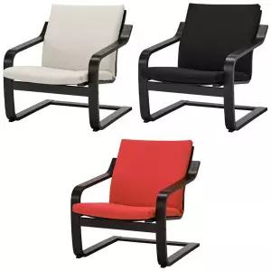 이케아 POANG 포엥 로우백암체어 프레임 블랙브라운/안락의자/카페의자/1인용소파/라운지체어