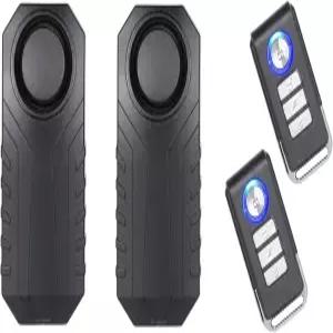 랜쿤 자전거 경보기 리모컨이 장착된 오토바이 차량 방지 113 db 슈퍼 라우드 2팩