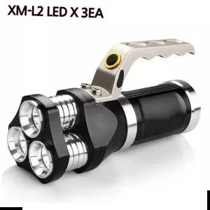 낚시손전등 3600루멘 3구 충전식 서치라이트 손전등 L2