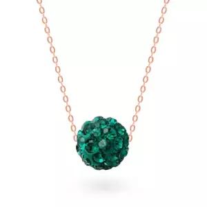 [메리그린] 14K GOLD 체인 탄생석 컬러 미러볼 에메랄드 목걸이