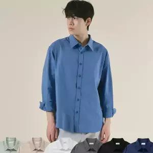 엘엑스티 캐주얼 남자 면 린넨 셔츠 루즈핏 남성 긴팔 남방