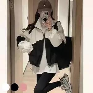 [셀러허브][S52PMM638]크롭 얇은 소재 배색 바람막이 점퍼 (S12871994)