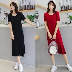 [오노마] ONM 크로밍 반팔 플레어 롱원피스 OD-200439 (S10258499)