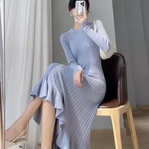 [오노마] ONM 밑단프릴 롱원피스 F006610 니트원피스 골지니트 (S11881767)