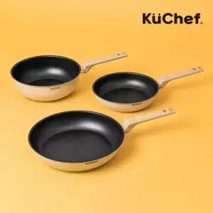 쿠쉐프 스텐 인덕션 후라이팬 스텐타늄코팅 인덕션용 프라이팬 스텐팬 3종 세트