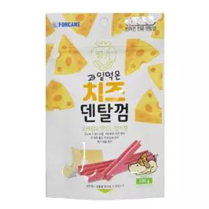 포켄스 과일먹은 치즈덴탈껌 딸기 100g 반려견 간식