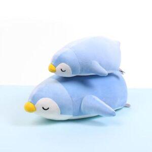 모찌모찌 꿀잠쿠션인형 펭귄 라이트블루  중 동물인형